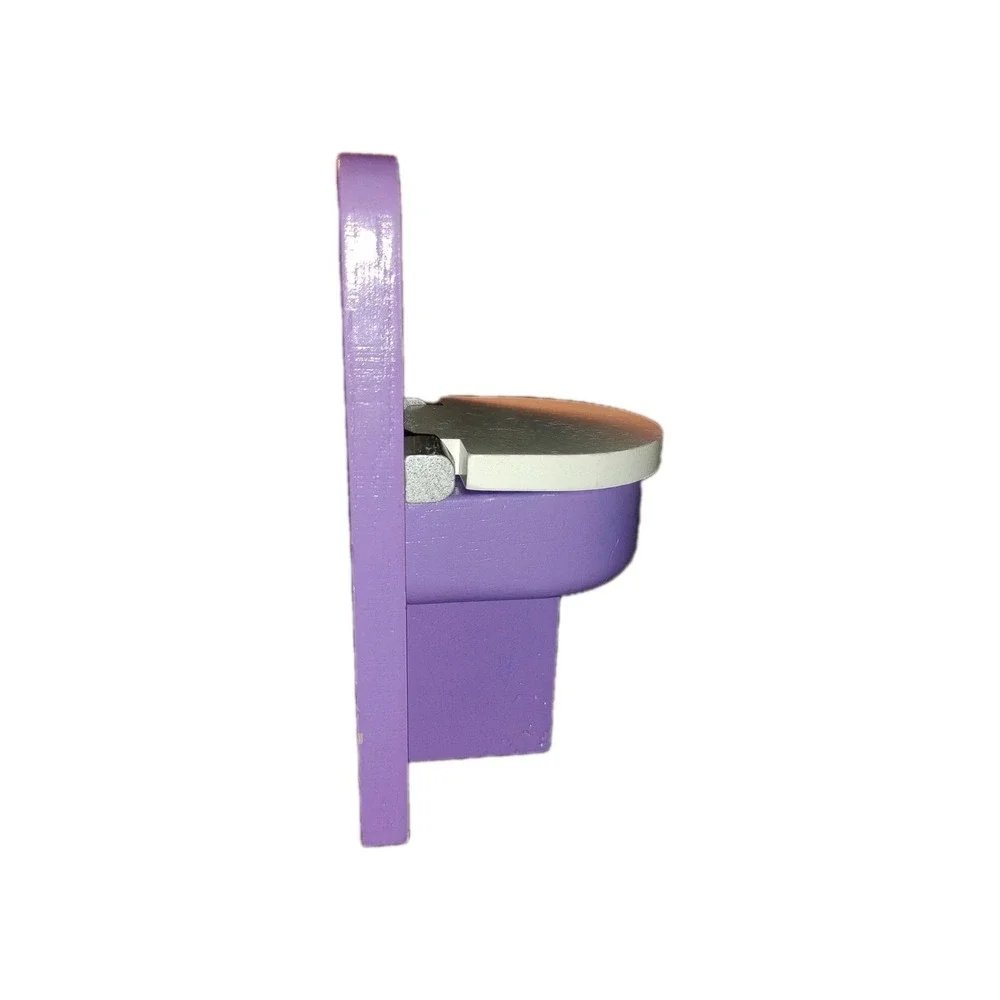 Purple Toilet Potty for Dollhouse Wooden w/ Lid Standalone‎